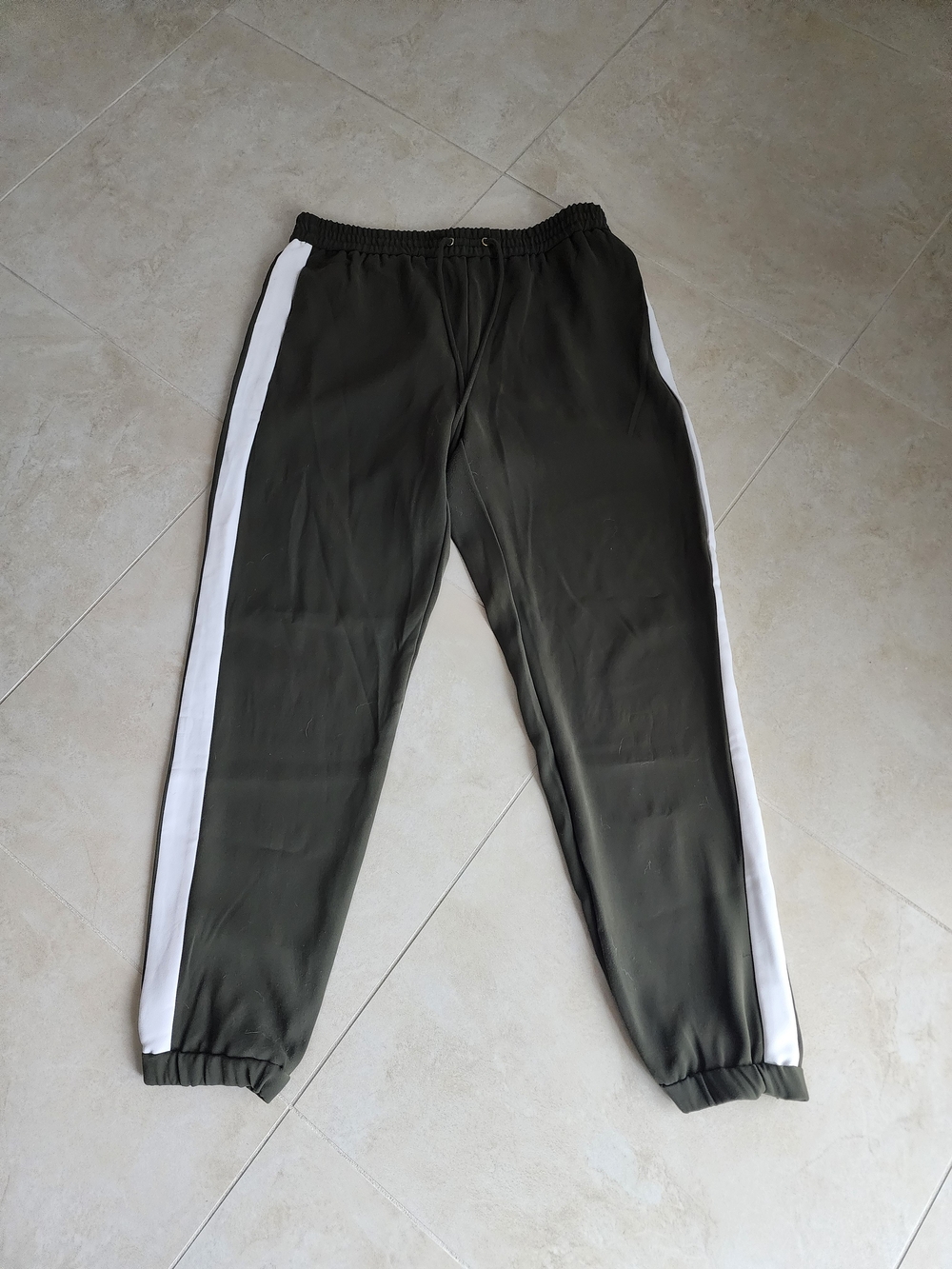 Michael Kors Olive Green Joggers with White Side Stripes
